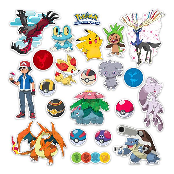 Adesivi per Bambini: Set 22X Pokemon Personaggi