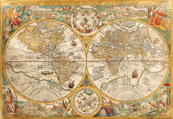 Adesivi Murali: Poster adesivo Mappa del mondo 1594