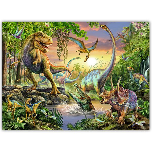 Adesivi Murali: Poster adesivo Dinosauri nella giungla