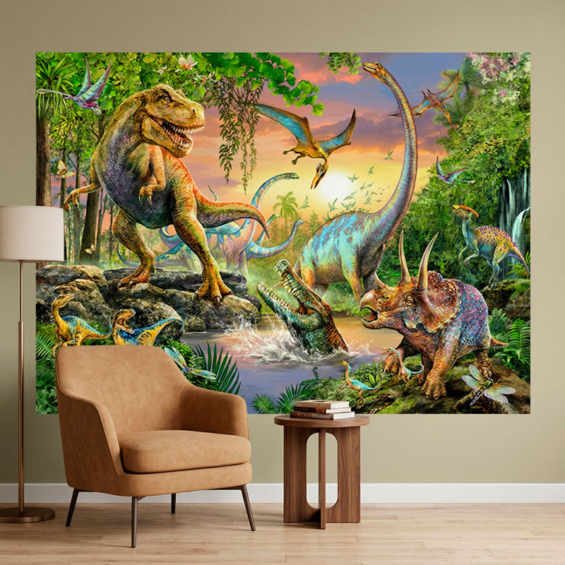 Poster adesivo Dinosauri nella giungla 5