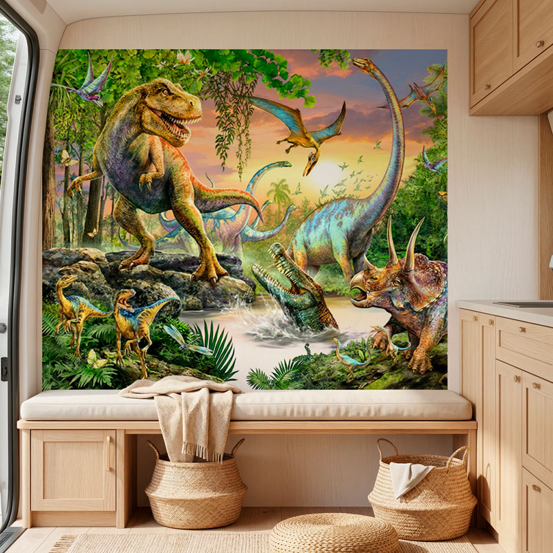 Poster adesivo Dinosauri nella giungla 6