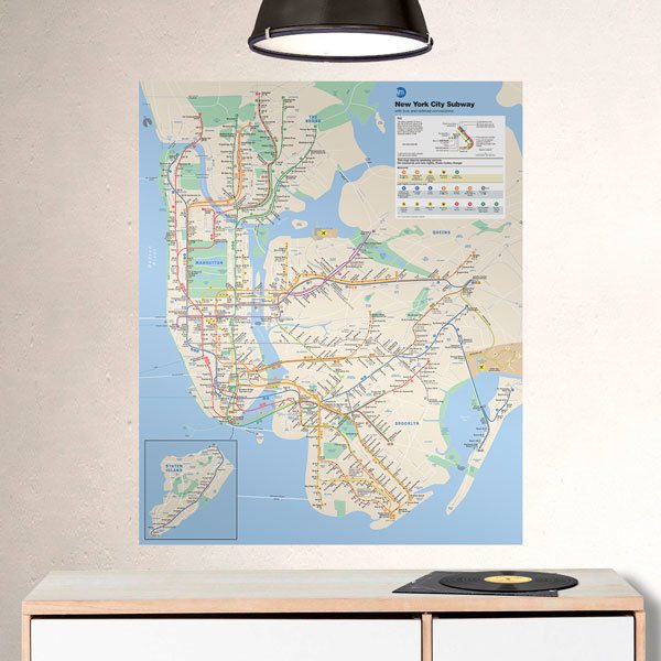 Adesivi Murali: Mappa della metropolitana di New York Poster