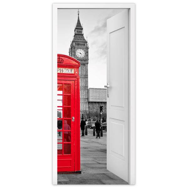 Adesivi Murali: Porta aperta Londra cabina