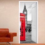 Adesivi Murali: Porta aperta Londra cabina 3