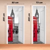 Adesivi Murali: Porta aperta Londra cabina 4