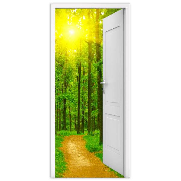 Adesivi Murali: Porta aperta sentiero e foresta