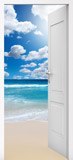 Adesivi Murali: Porta aperta spiaggia cielo nuvole 6