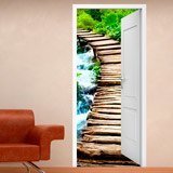 Adesivi Murali: Porta aperta ponte di legno 3