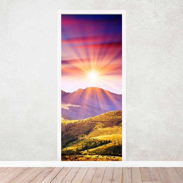 Adesivi Murali: Porta montagna e il tramonto