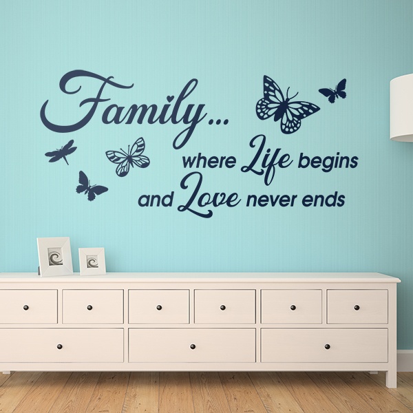 Adesivi Murali: Family is where life begins 0