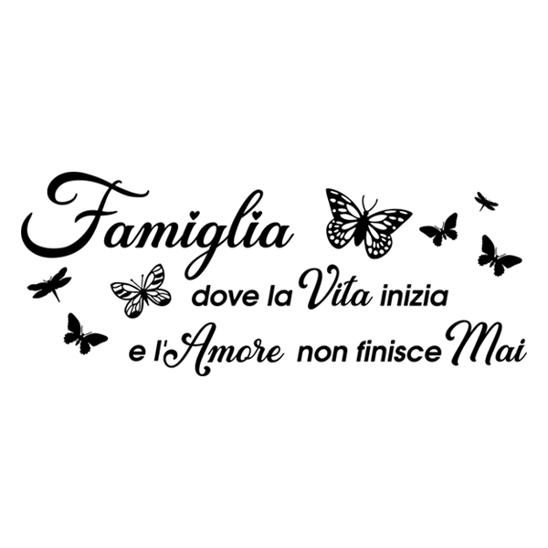 Adesivi Murali: Famiglia, dove la vita inizia e l'amore non finisc