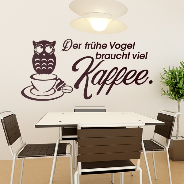 Adesivi Murali: Der frühe Vogel braucht viel Kaffee