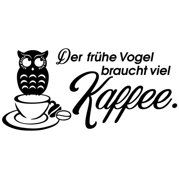 Adesivi Murali: Der frühe Vogel braucht viel Kaffee