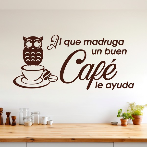 Adesivi Murali: Al que madruga un buen café le ayuda