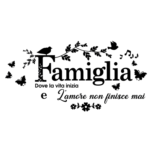 Adesivi Murali: Famiglia, dove la vita inizia e l'amore non finisc