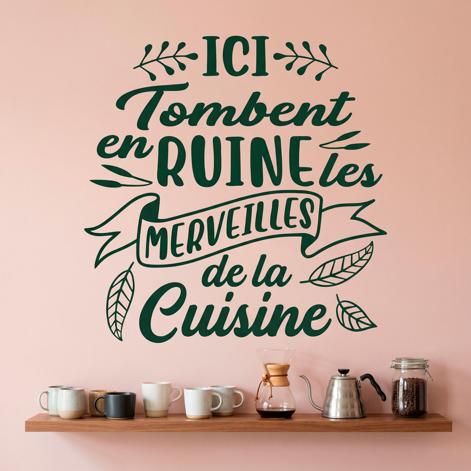 Adesivi Murali: Ici Tombent en Ruine les Merveilles de la Cuisine