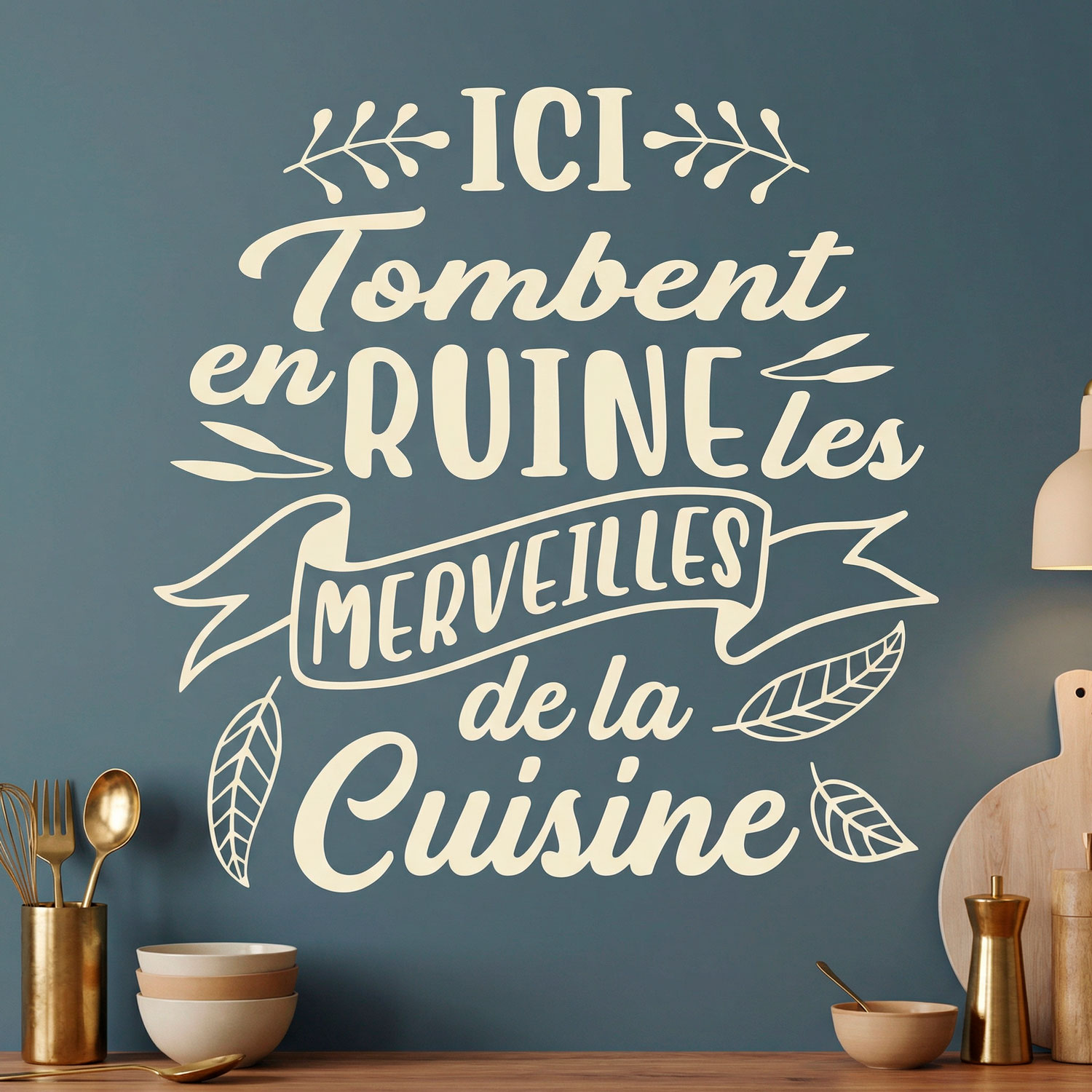 Adesivi Murali: Ici Tombent en Ruine les Merveilles de la Cuisine