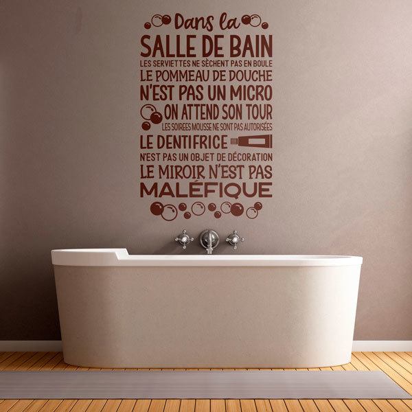 Adesivi Murali Bagno Con Regole Toilette In Inglese – Decorazioni Divertenti E Rimovibili Per Pareti, Eleganti E Spiritose