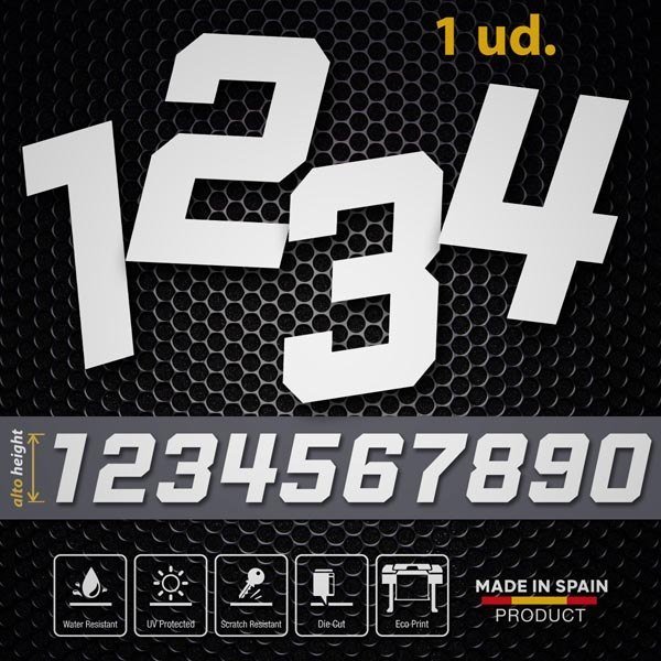 Adesivi per Auto e Moto: Numeri Bullet