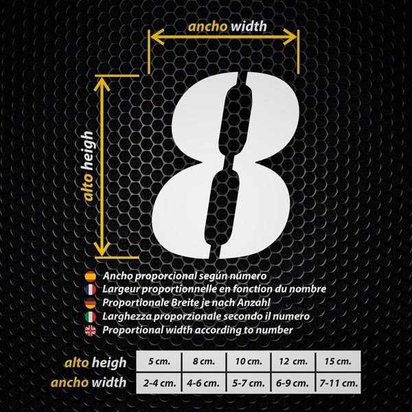 Adesivi per Auto e Moto: Numeri Stencil