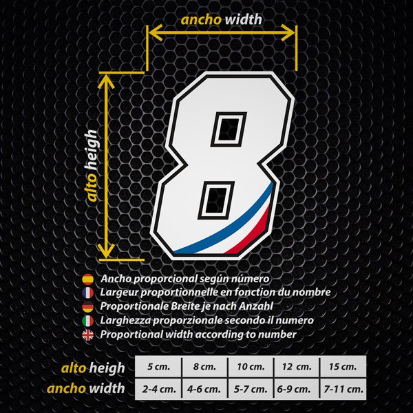 Adesivi per Auto e Moto:  Numeri Francese