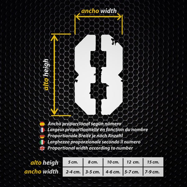 Adesivi per Auto e Moto: Numeri sport scratch