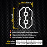 Adesivi per Auto e Moto: Numeri sport scratch border 2