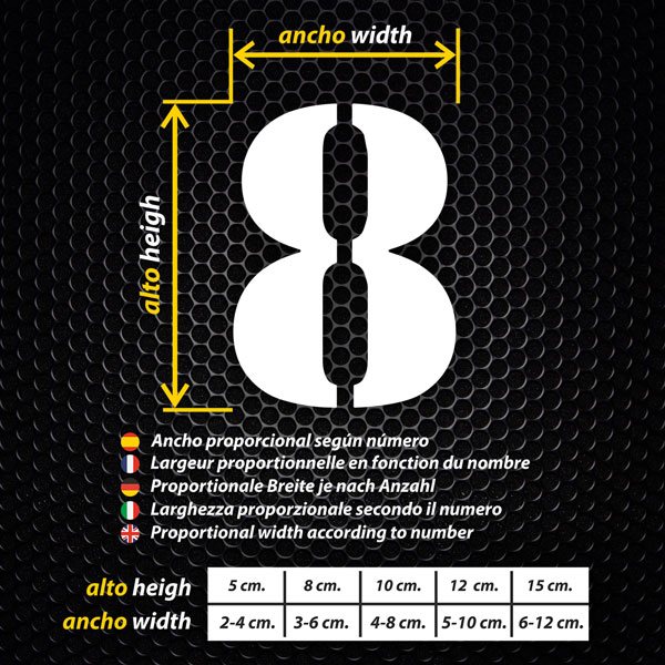 Adesivi per Auto e Moto: Numeri old stencil