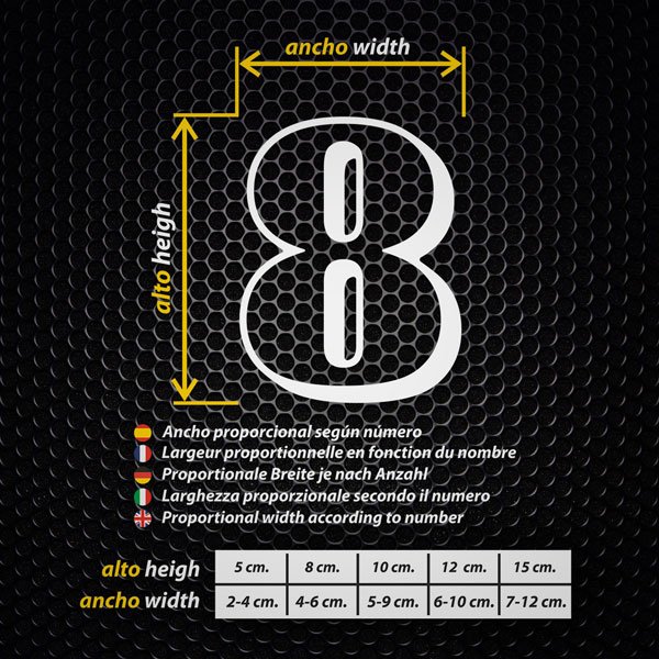 Adesivi per Auto e Moto: Numeri old stencil border