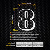Adesivi per Auto e Moto: Numeri old stencil border 2