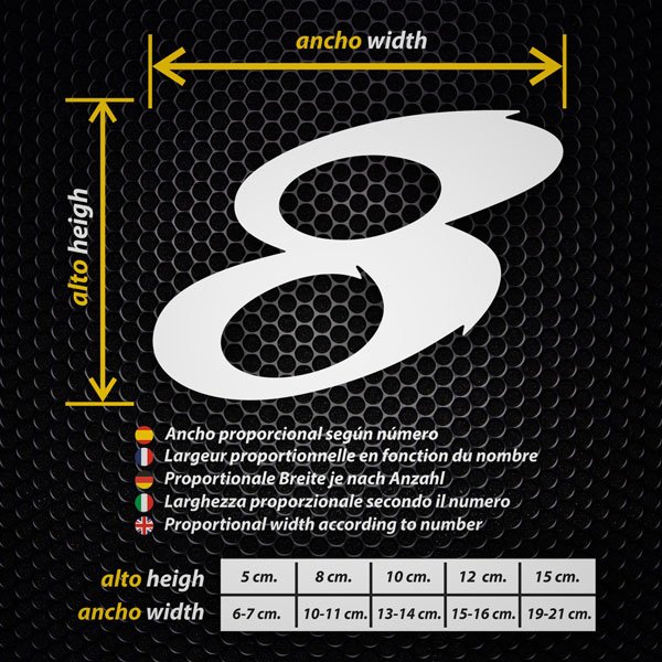 Adesivi per Auto e Moto: Numeri speed