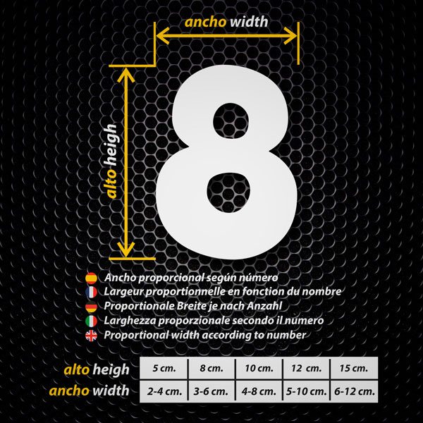 Adesivi per Auto e Moto: Numeri saf