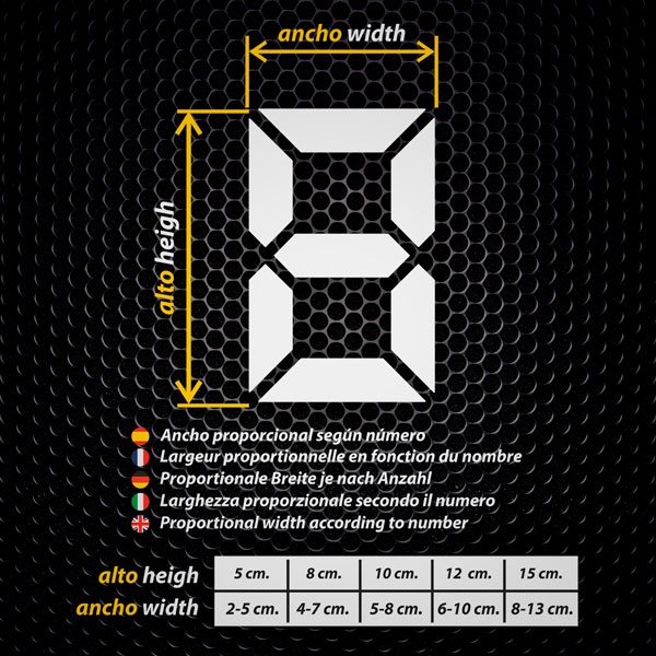 Adesivi per Auto e Moto: Numeri digital