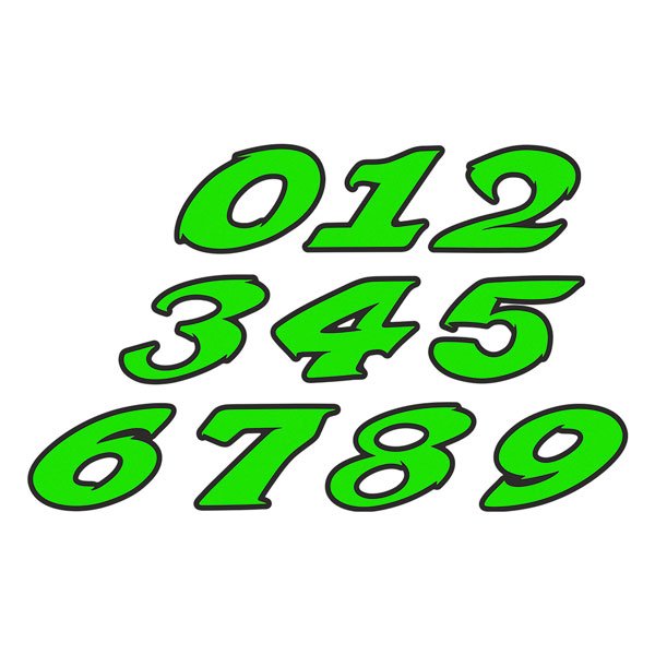 Adesivi per Auto e Moto: Numeri speed green