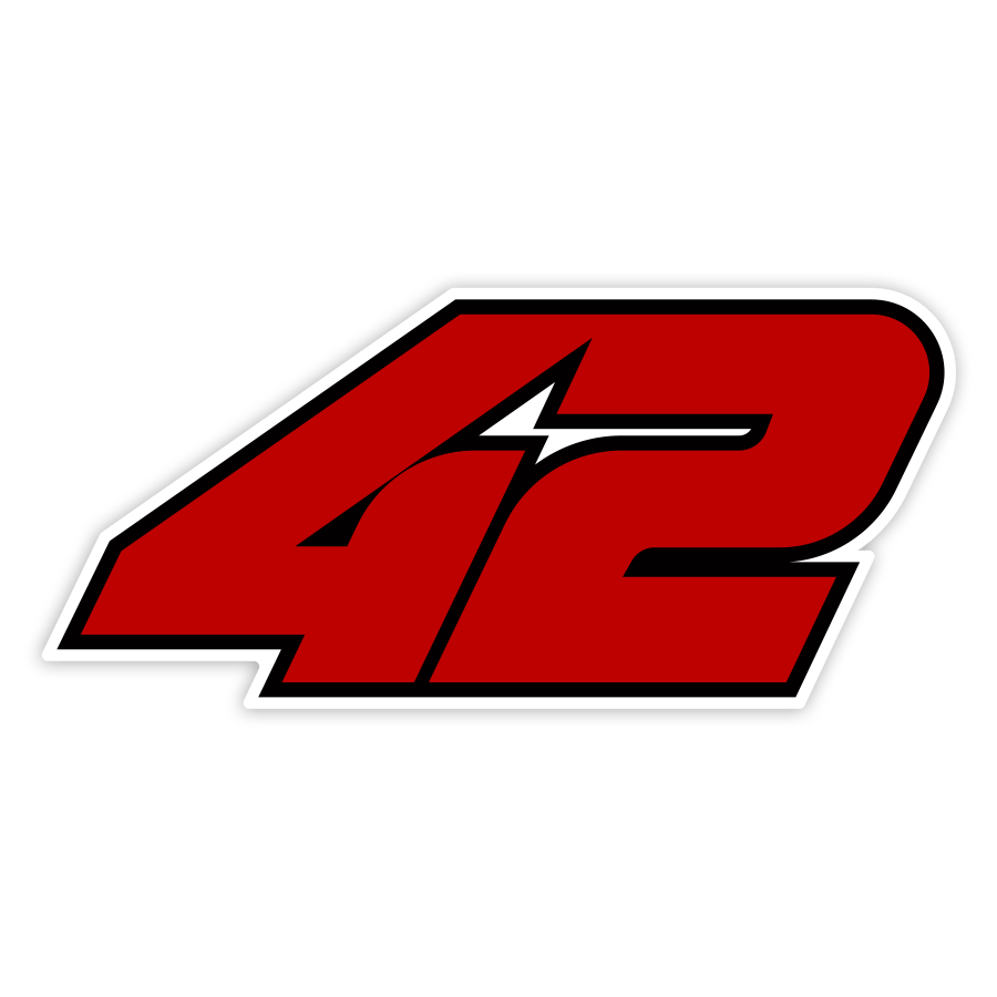 Adesivi per Auto e Moto: Numero 42 di &Aacute;lex Rins in Colori Rosso e Nero