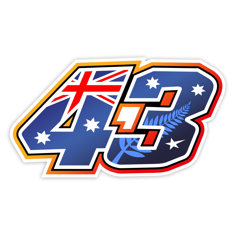 Adesivi per Auto e Moto: Numero 43 Jack Miller con Bandiera d'Australia