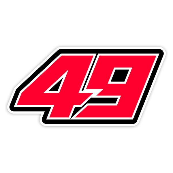 Adesivi per Auto e Moto: Numero 49 con Stile Geometrico