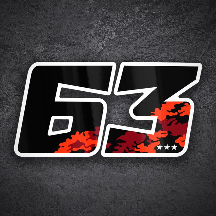 Adesivi per Auto e Moto: Numero 63 MotoGP Francesco Bagnaia
