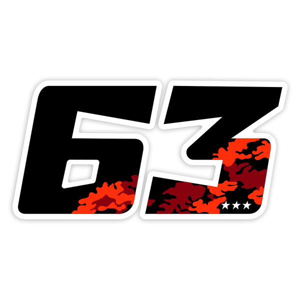 Adesivi per Auto e Moto: Numero 63 MotoGP Francesco Bagnaia