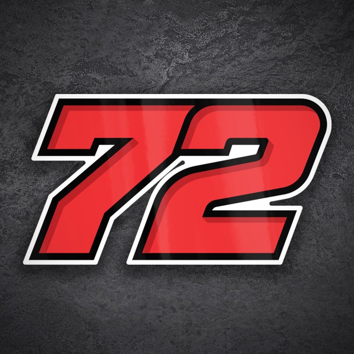 Adesivi per Auto e Moto: Numero 72 MotoGP Marco Bezzecchi