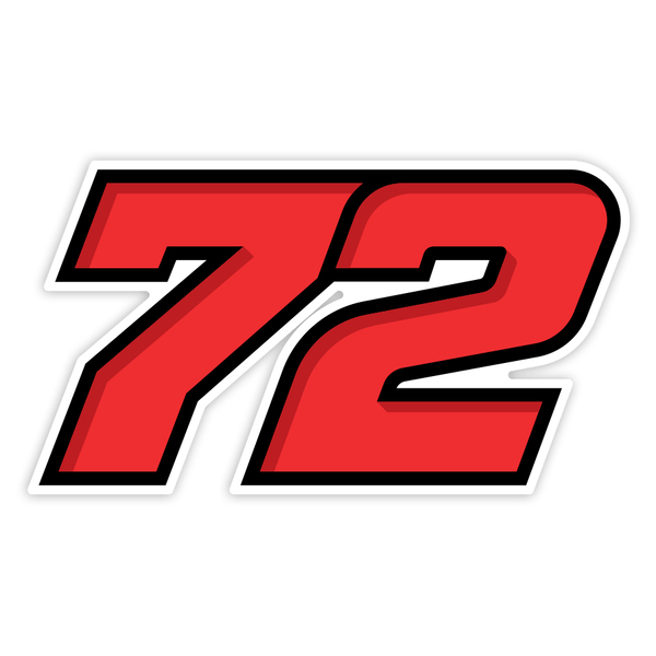 Adesivi per Auto e Moto: Numero 72 MotoGP Marco Bezzecchi