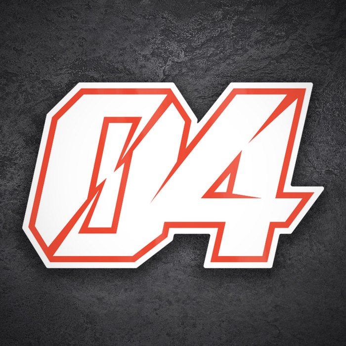 Adesivi per Auto e Moto: Numero 04 MotoGP Andrea Dovizioso