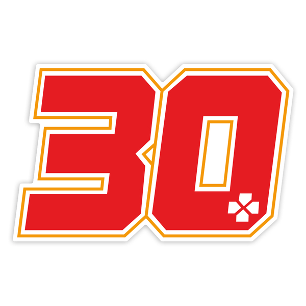 Adesivi per Auto e Moto: 	Numero 30 MotoGP Takaaki Nakagami