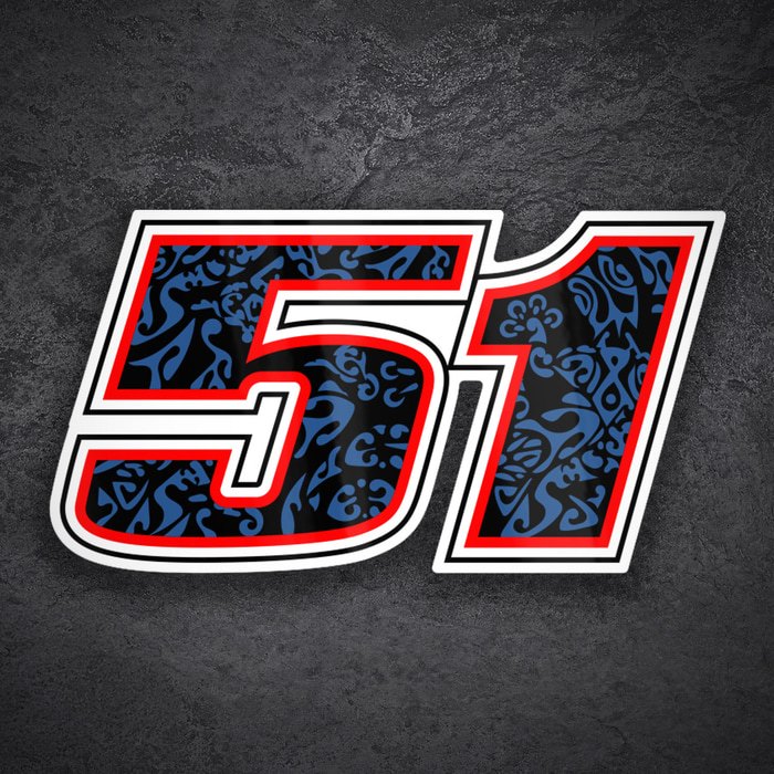 Adesivi per Auto e Moto: Numero 51 MotoGP Michele Pirro
