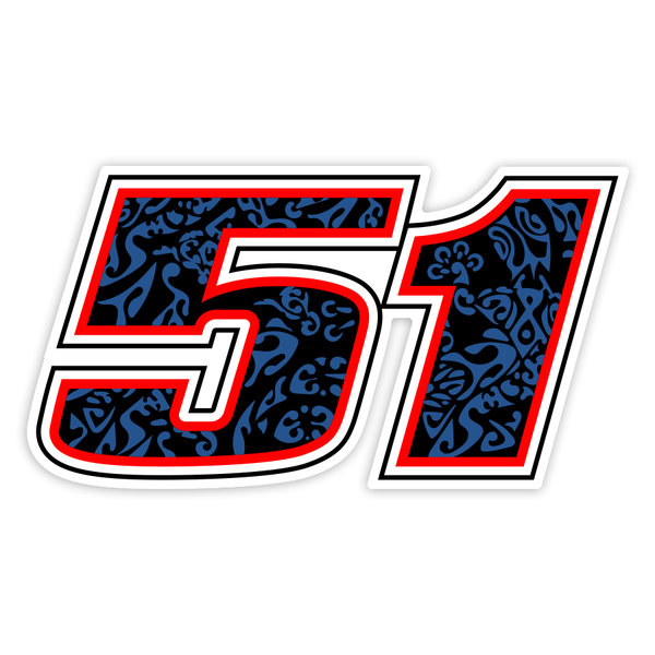 Adesivi per Auto e Moto: Numero 51 MotoGP Michele Pirro