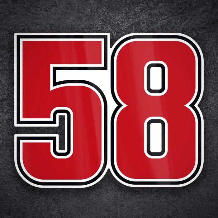 Adesivi per Auto e Moto: Numero 58 MotoGP Marco Simoncelli