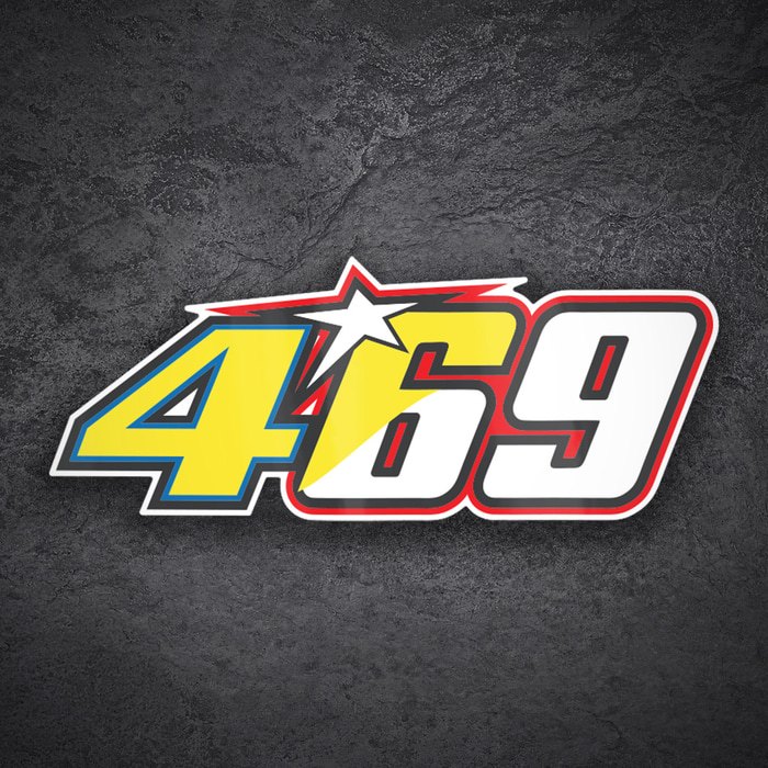 Adesivi per Auto e Moto: Numero 469 MotoGP Valentino Rossi & Nicky Hayden