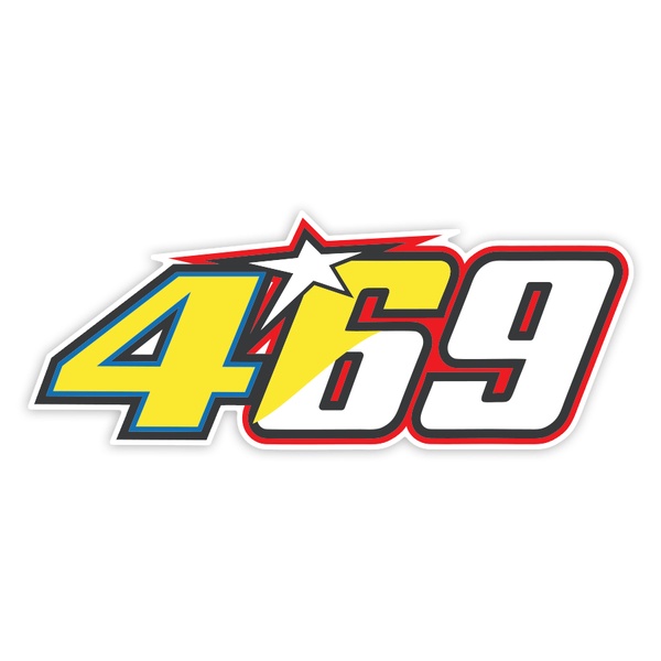 Adesivi per Auto e Moto: Numero 469 MotoGP Valentino Rossi & Nicky Hayden