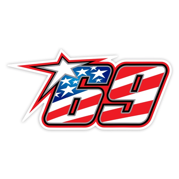 Adesivi per Auto e Moto: Numero 69 MotoGP Nicky Hayden