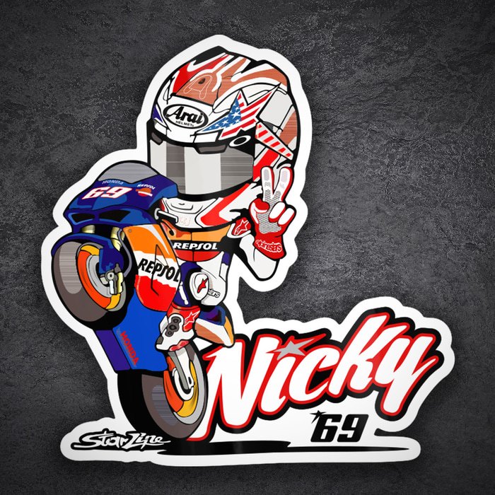 Adesivi per Auto e Moto: Nicky 69 MotoGP Nicky Hayden